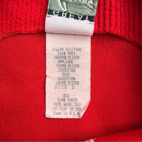 Vintage Girls Great Escape Sleeveless Red Corduroy Dog Patch Dress 5 USA Made - Picture 5 of 6